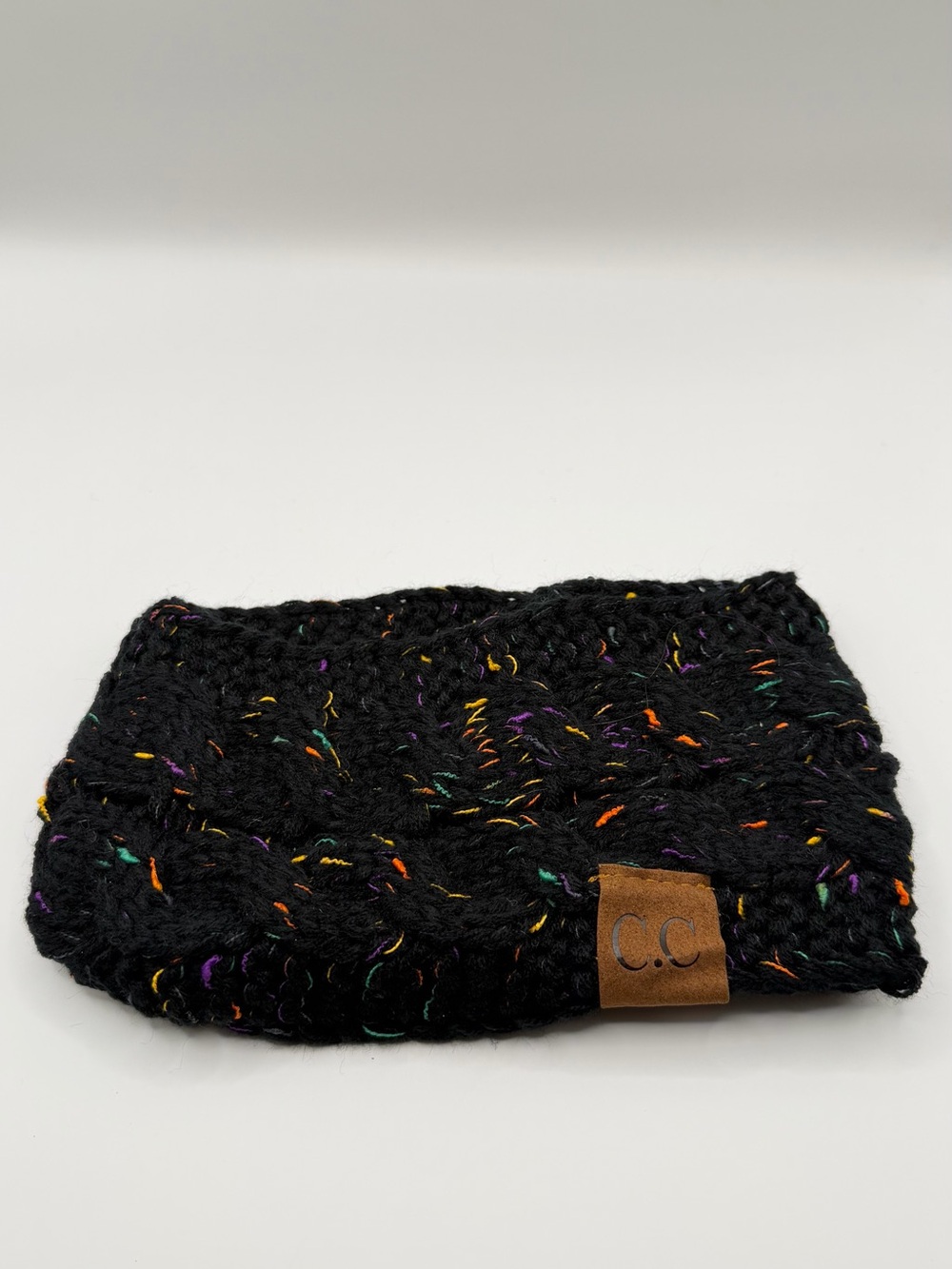 C.C women’s and Kids Black Speckled Knit Headband
